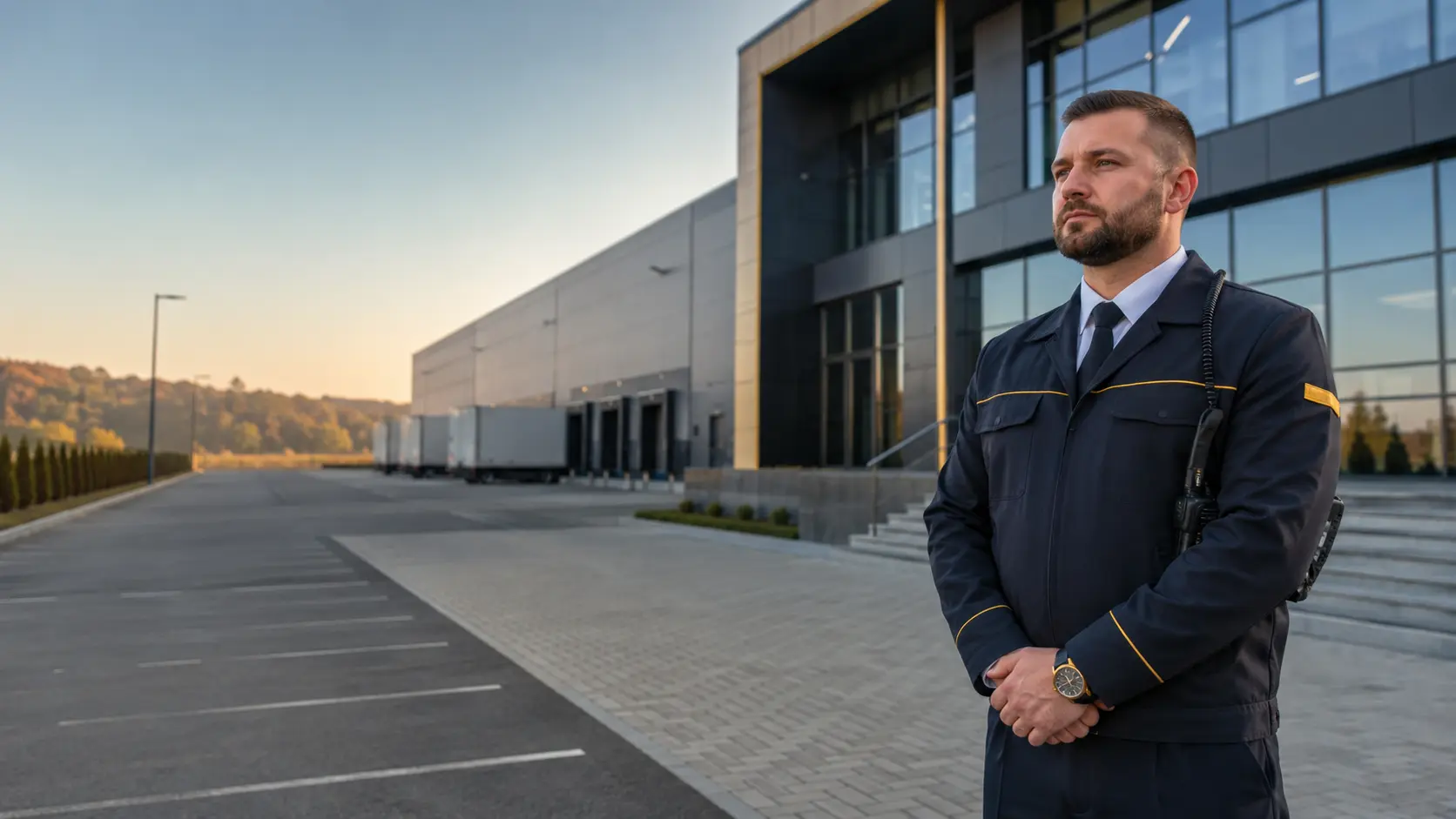 Ілюстрація послуги: охоронник біля комерційного об’єкта